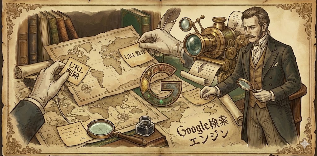 Google検索エンジンへのURL登録方法およびURL削除方法